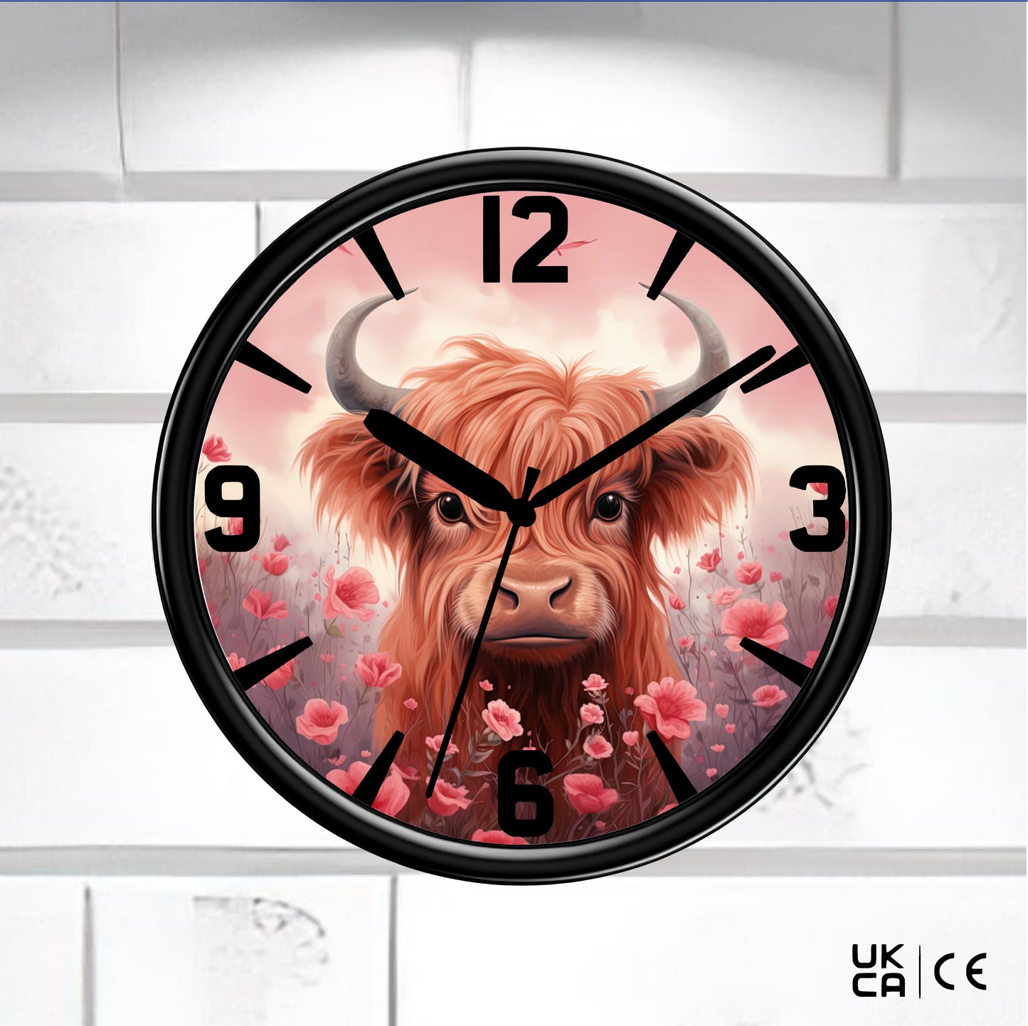 Highland Cow Personalised Clock