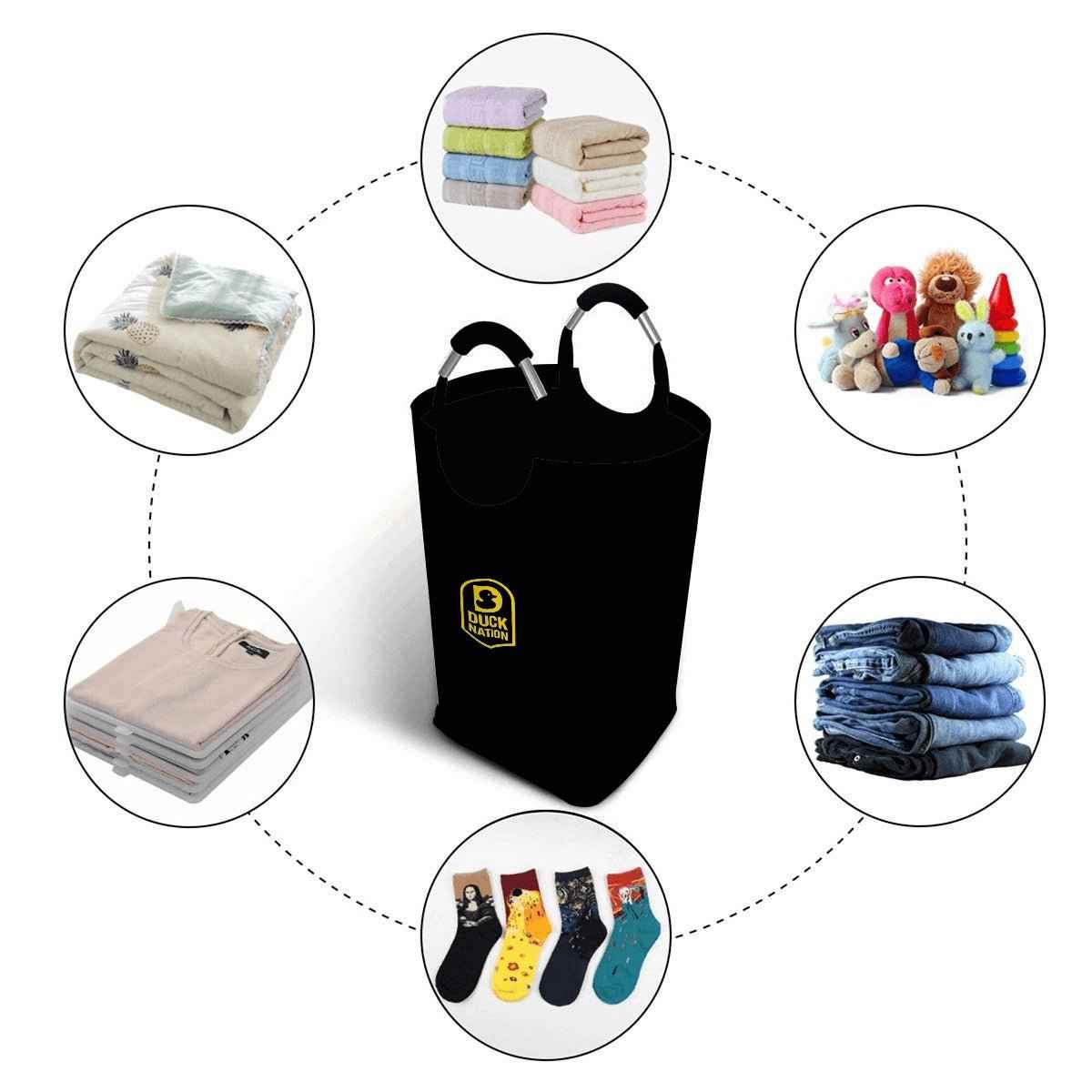 DN Square Laundry Basket with Padded Handles for Easy Carrying