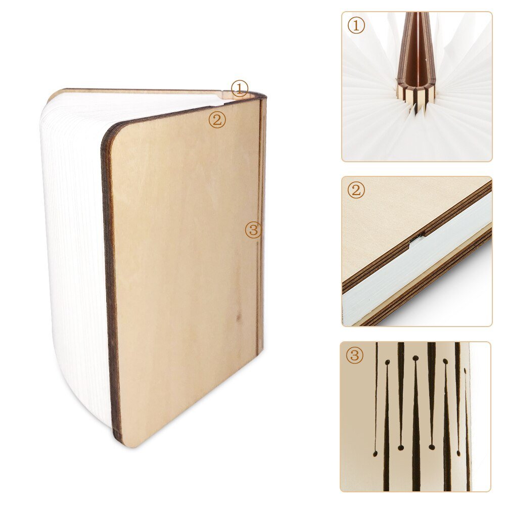 Wooden book 360 Degree Night Light Lamp